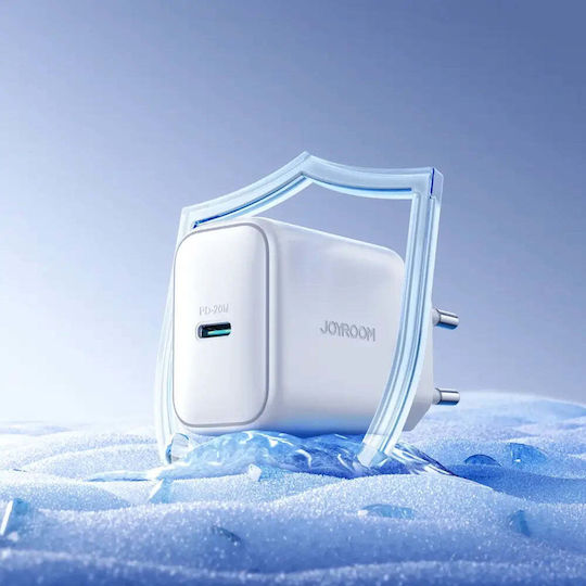 Joyroom Charger with USB-C Port and Cable USB-C - USB-C 20W Power Delivery Whites (JR-TCF20)