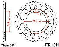 JT Sprockets Rear Sprocket 43 Teeth for Honda BROS 88'-92'