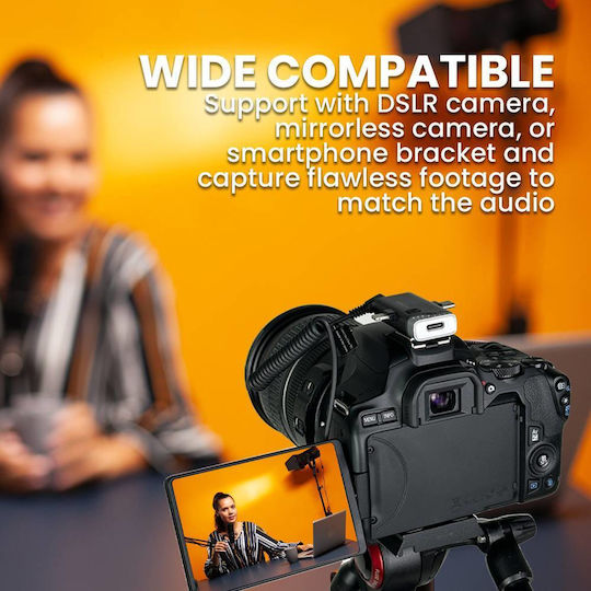 Sonic Gear Wireless Clip-on Wireless Δυναμικό Microphone Shock Mounted Journalistic