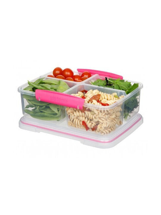 Sistema Lunchbox Kunststoff Rosa Geeignet für die Mikrowelle 1740ml 1Stück