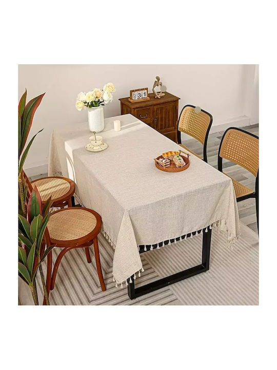 Tischtuch Leinen Beige 180x140cm
