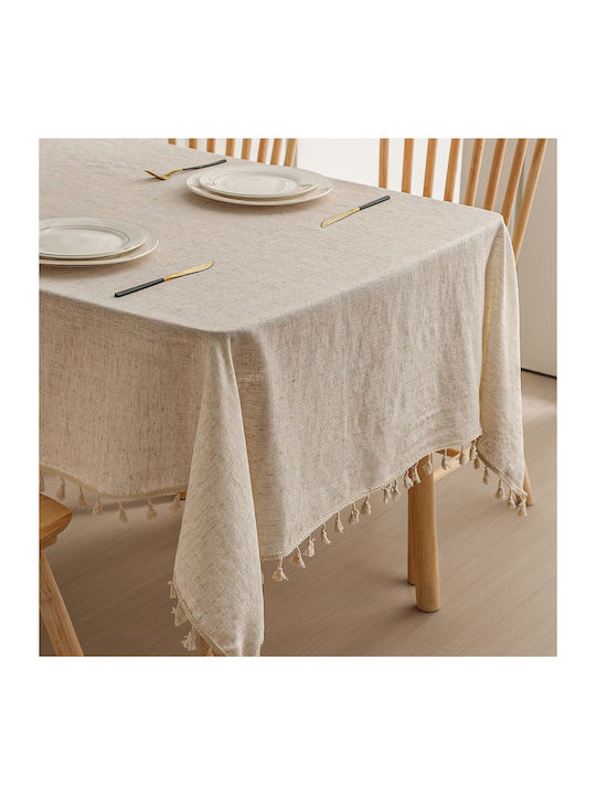Tischtuch Leinen Beige 180x140cm