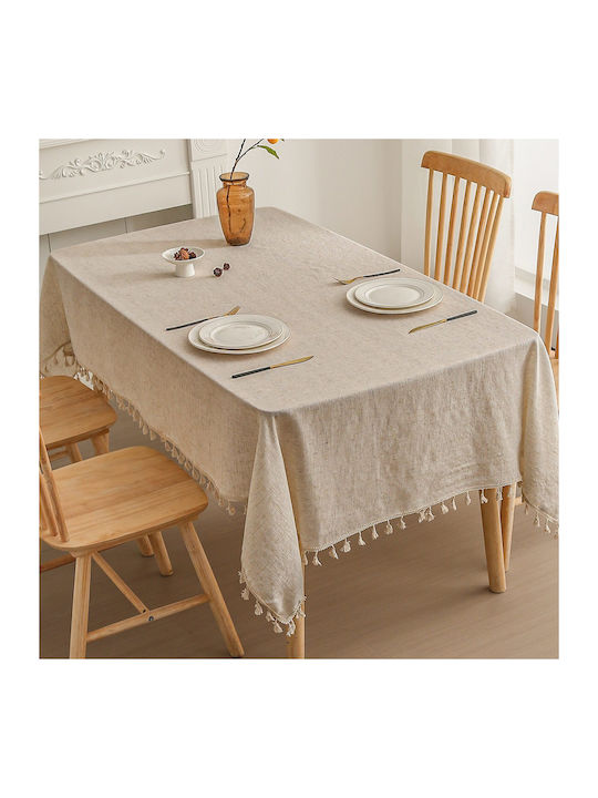 Tischtuch Leinen Beige 180x140cm