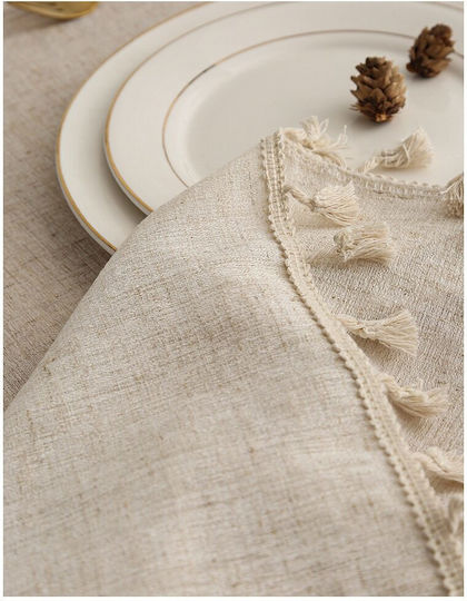Τραπεζομάντηλο Λινό Beige 180x140εκ.
