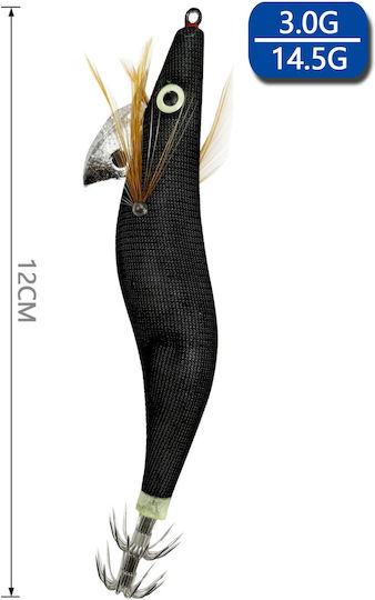 Tpster Squid Jigs 12cm/3gr Black