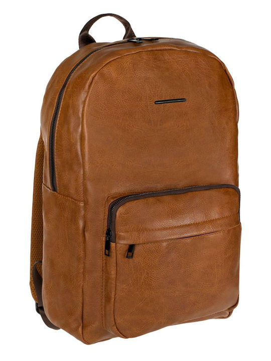Pu Backpack Exclusive Model Brown Color Laptop Compartment Dimensions 30x13x46cm
