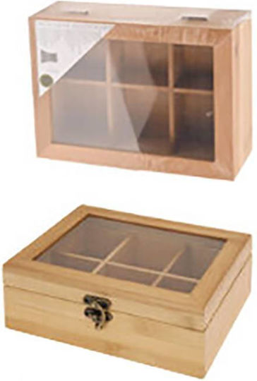 Zaros General Use Vase with Lid Wooden Transparent 21x16x21cm