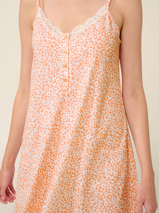 Vamp Sommer Damen Nachthemd Salmon
