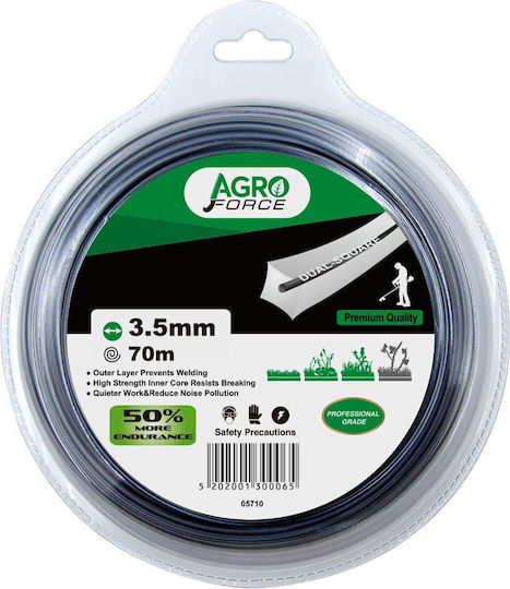 Agroforce 05710 Square Brush Cutter Trimmer Line Length 40m and Thickness 3.5mm