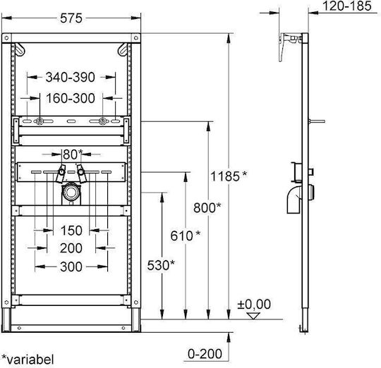 Πλαίσια Στήριξης Νιπτήρα Grohe Rapid Sl 37191000
