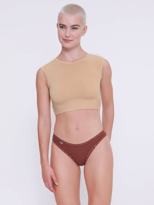 24/7 Weekend H Βαμβακερά Γυναικεία Slip 3Pack με Δαντέλα Πολύχρωμα