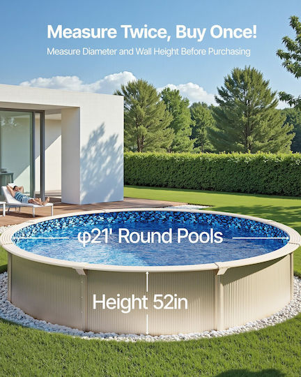 Vevor Round Pool Liner 21ft Unibead Style Pool Liner 52in Wall Height