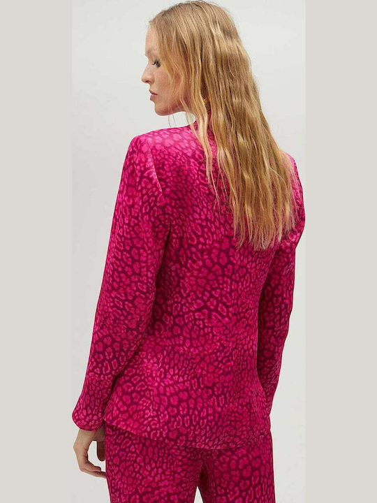 Women's Fuchsia Suit in Straight Line