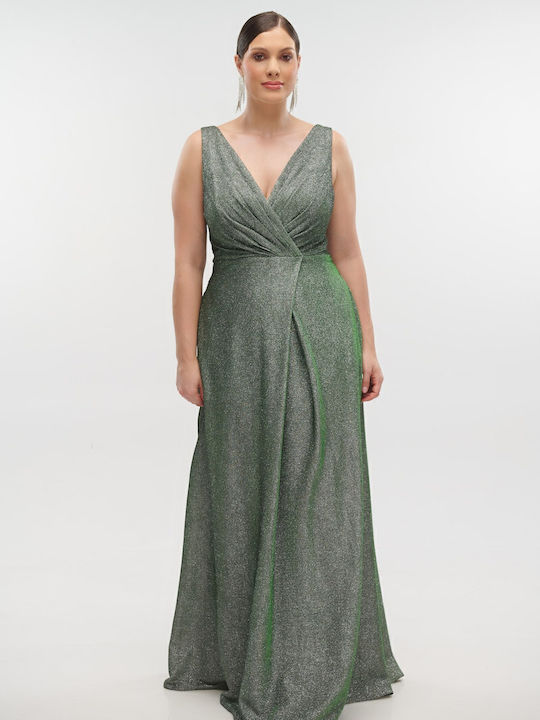 Sommer Maxi Abendkleid Wickel Bay Leaf Mint