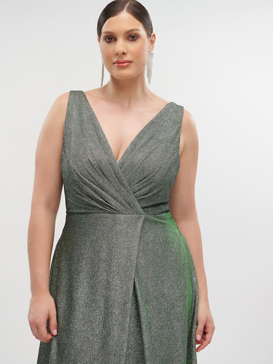 Sommer Maxi Abendkleid Wickel Bay Leaf Mint