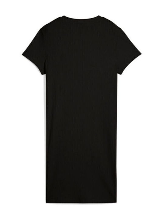 Summer Mini Athletic T-Shirt Short Sleeve Black Dress