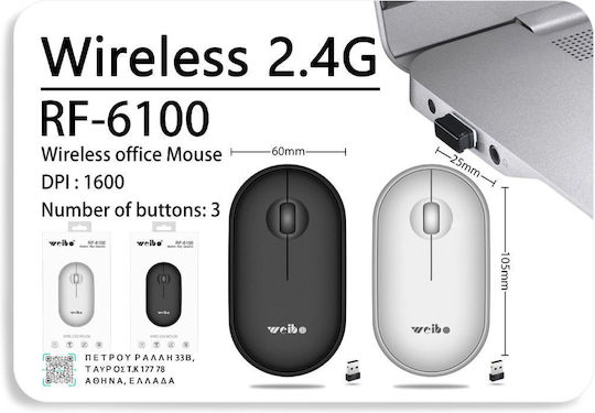 Weibo RF-6100 Wireless Mouse Black