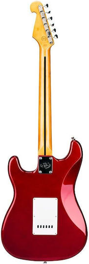 SX Guitars SST57-CAR Elektrische Gitarre mit SSS Tonabnehmer-Anordnung Rote mit E-Gitarren