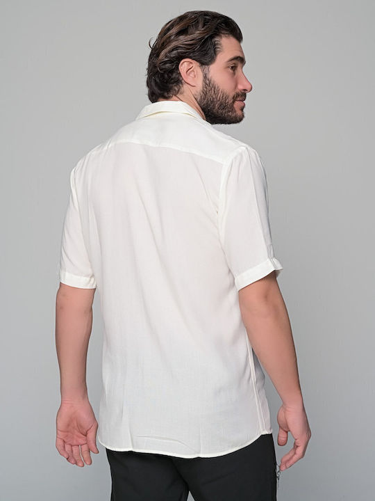 Viscose Κοντομάνικο Πουκάμισο Εκρου