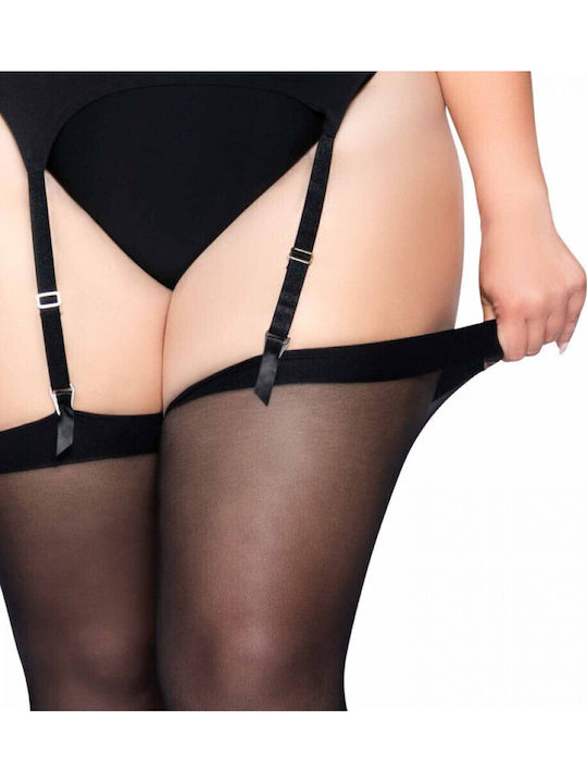 Leg Avenue 1001Q Transparent Strümpfe Plus Size Sexy Schwarze Socken