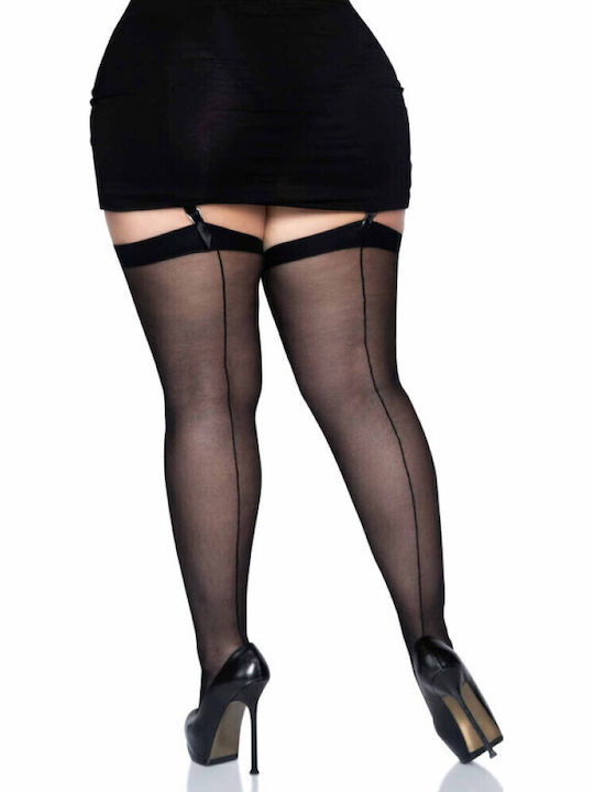 Leg Avenue Șosete Sexy Ciorapi Cu Cusătură Neagră