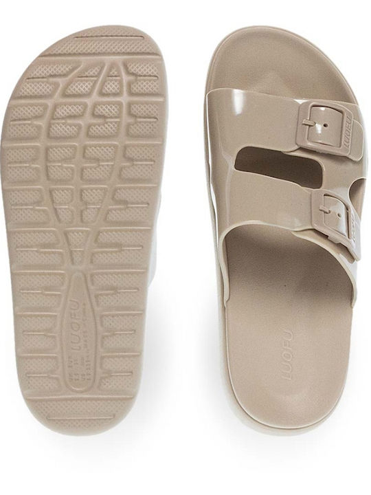 Women's Platform Flip Flops Beige