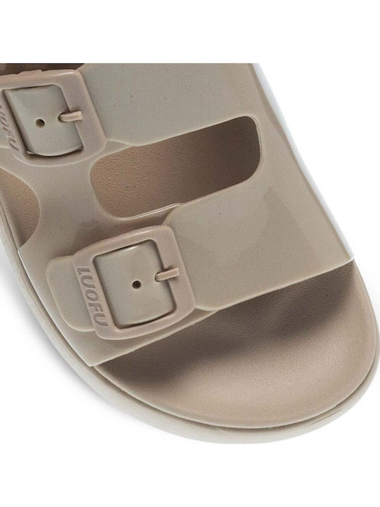 Women's Platform Flip Flops Beige