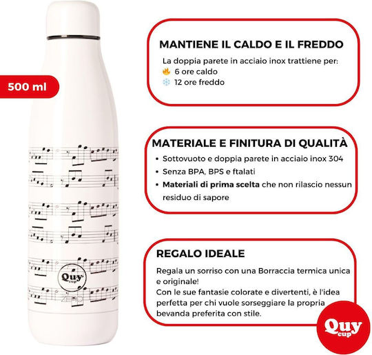 QuyCup Flasche Thermosflasche Rostfreier Stahl BPA Frei 500ml Music (opera)