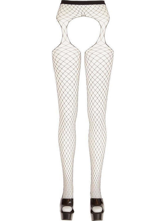 Cottelli Collection Fishnet Tights with Openings Sexy Καλσόν Μαύρο