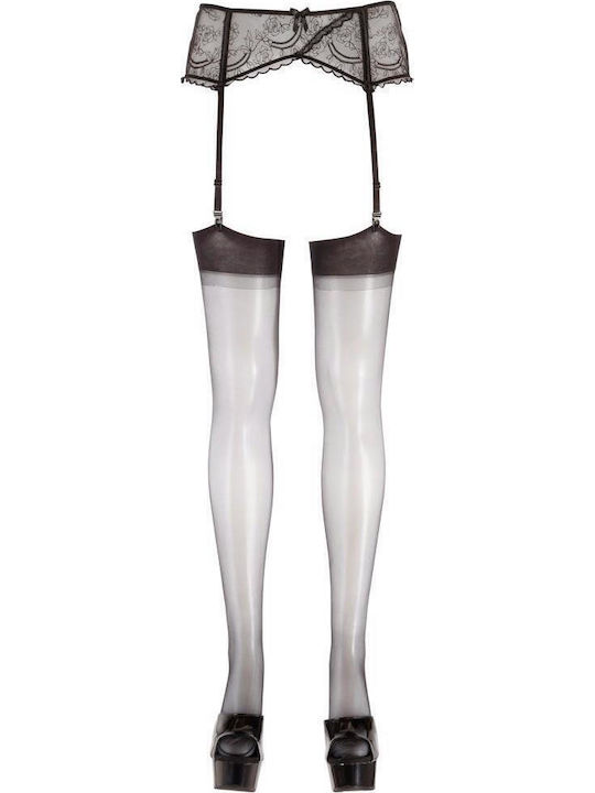 Cottelli Collection Șosete Negre Dungi pe Spate cu Toc Înalt Sexy Ciorapi și Dresuri Sexy