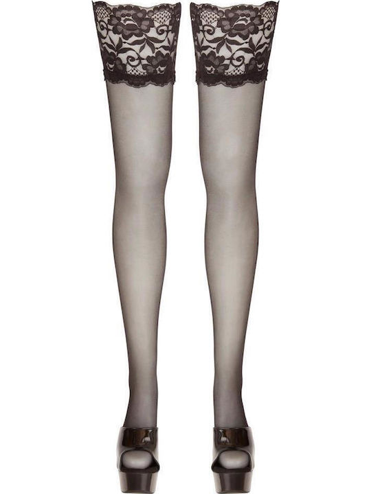 Cottelli Collection Stockings With Wide Lace Top Sexy Socken Schwarz