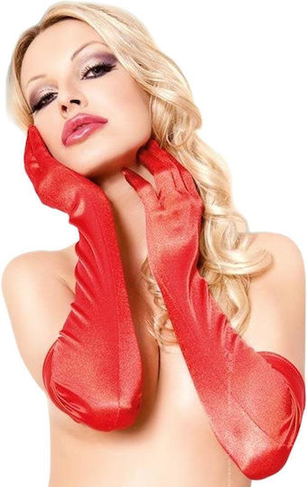 Softline 7702 Heiße Elbow Length Satin Handschuhe Sexy Rote Handschuhe