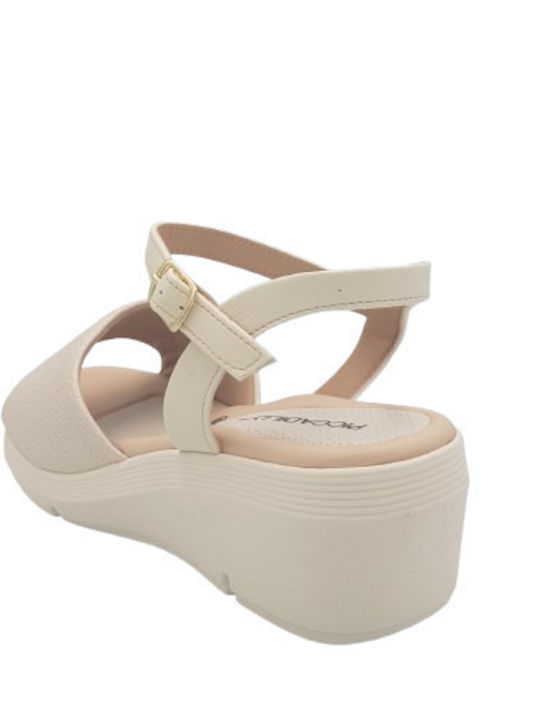 Sandal Anatomische Damenplattformen Weiß