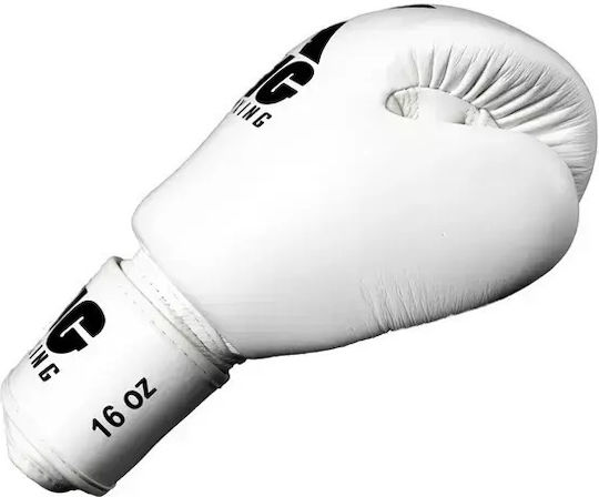 King Boxing Gloves Leather for Match White