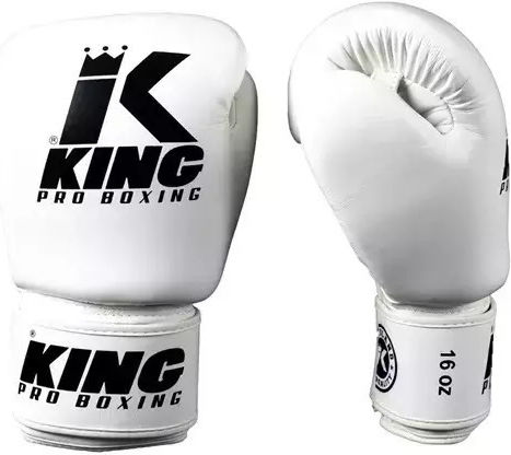 King Boxing Gloves Leather for Match White