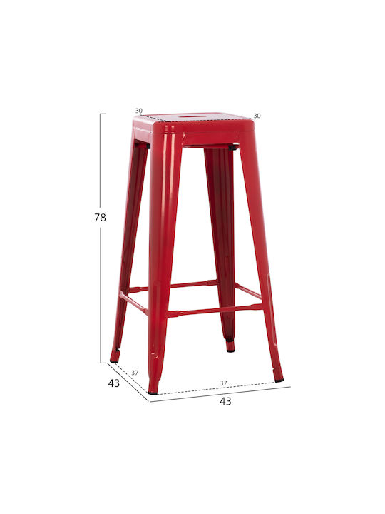 Μεταλλικό Σκαμπό Μπαρ Melita 43x43x78cm Μεταλλικό Σκαμπό Μπαρ Melita 43x43x78cm