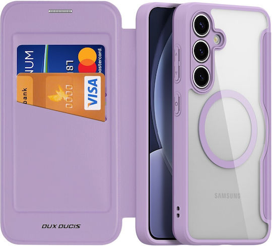 Dux Ducis Skin X Pro Series Книга Изкуствена кожа / Силикон Лилав (Galaxy S25+)