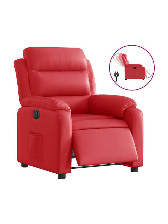 Relaxsessel mit Fußhocker aus Kunstleder Red 75x92.5x100cm