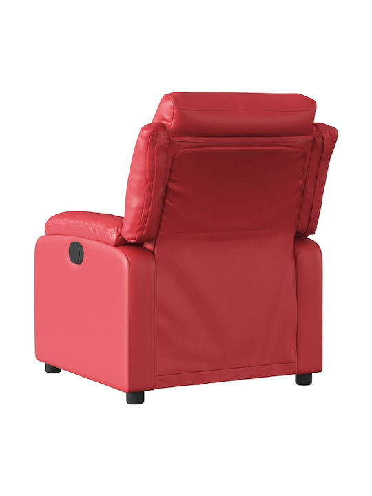 Relaxsessel mit Fußhocker aus Kunstleder Red 75x92.5x100cm
