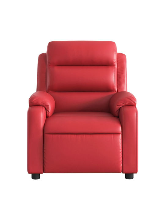 Relaxsessel mit Fußhocker aus Kunstleder Red 75x92.5x100cm