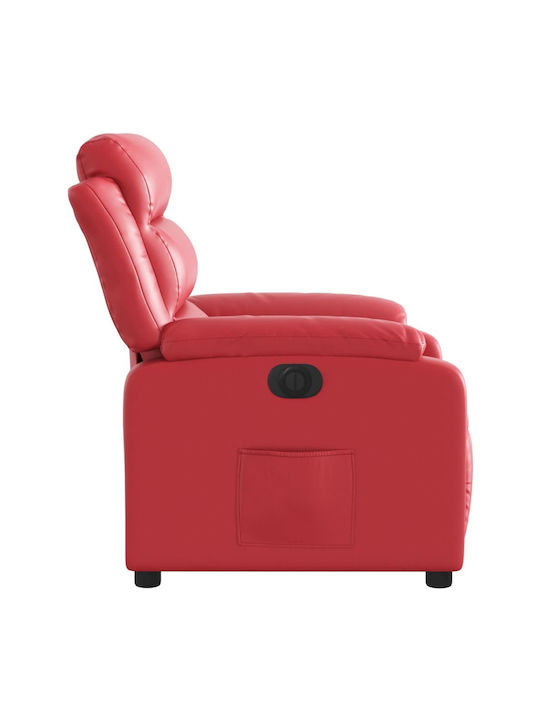 Relaxsessel mit Fußhocker aus Kunstleder Red 75x92.5x100cm