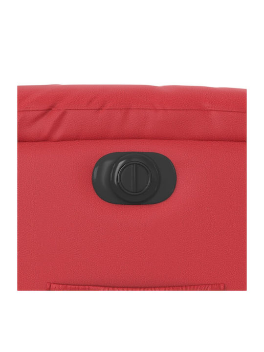 Relaxsessel mit Fußhocker aus Kunstleder Red 75x92.5x100cm