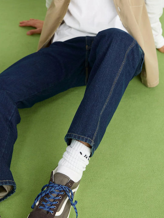 Ανδρικό Παντελόνι Τζιν με Relaxed Εφαρμογή Rinsed Indigo Blue