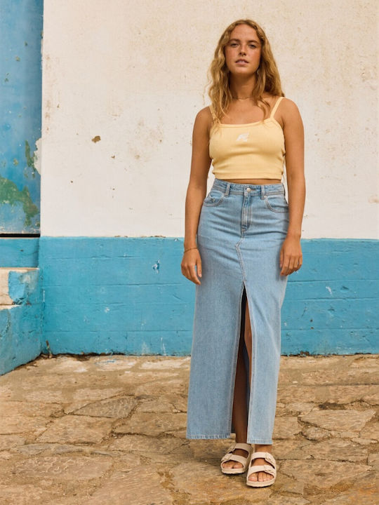Denim Maxi Rock Blau