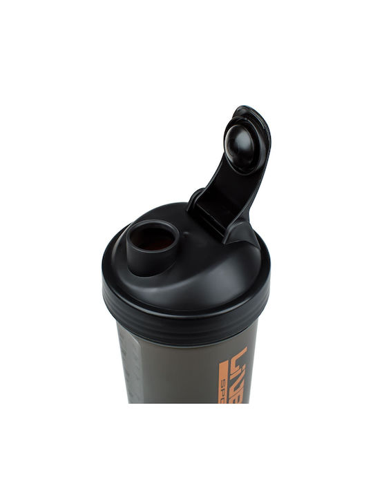 Shaker Πρωτεΐνης 600ml Πλαστικό Μαύρο