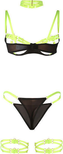 Subblime 955281 Bra Set Necklace Leg Details Fluorescent Green