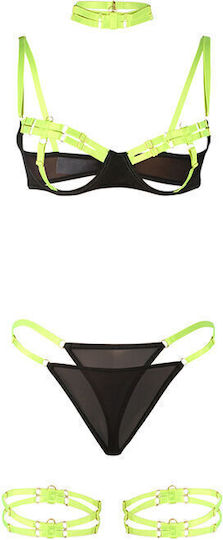 Subblime 955274 Bra Set Necklace Leg Details Fluorescent Green