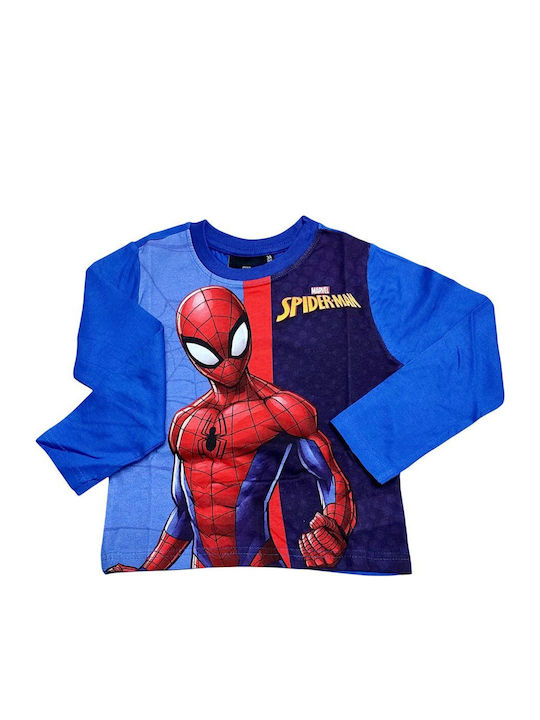 Disney Παιδική Πιτζάμα Χειμωνιάτικη Μπλε Spiderman