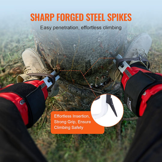 Vevor Tree Climbing Spikes Climbing Spurs Gear Aluminium Arborist Equipment Red
