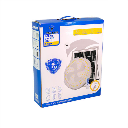 Jortan Hanging Solar Light 200W 1000lm Cold White 6000K with Photocell and Remote Control IP44 35cmx35cmcm